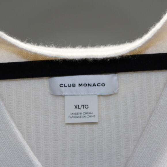 Club Monaco Button Cardigan in Off White Size XL - Picture 9 of 9